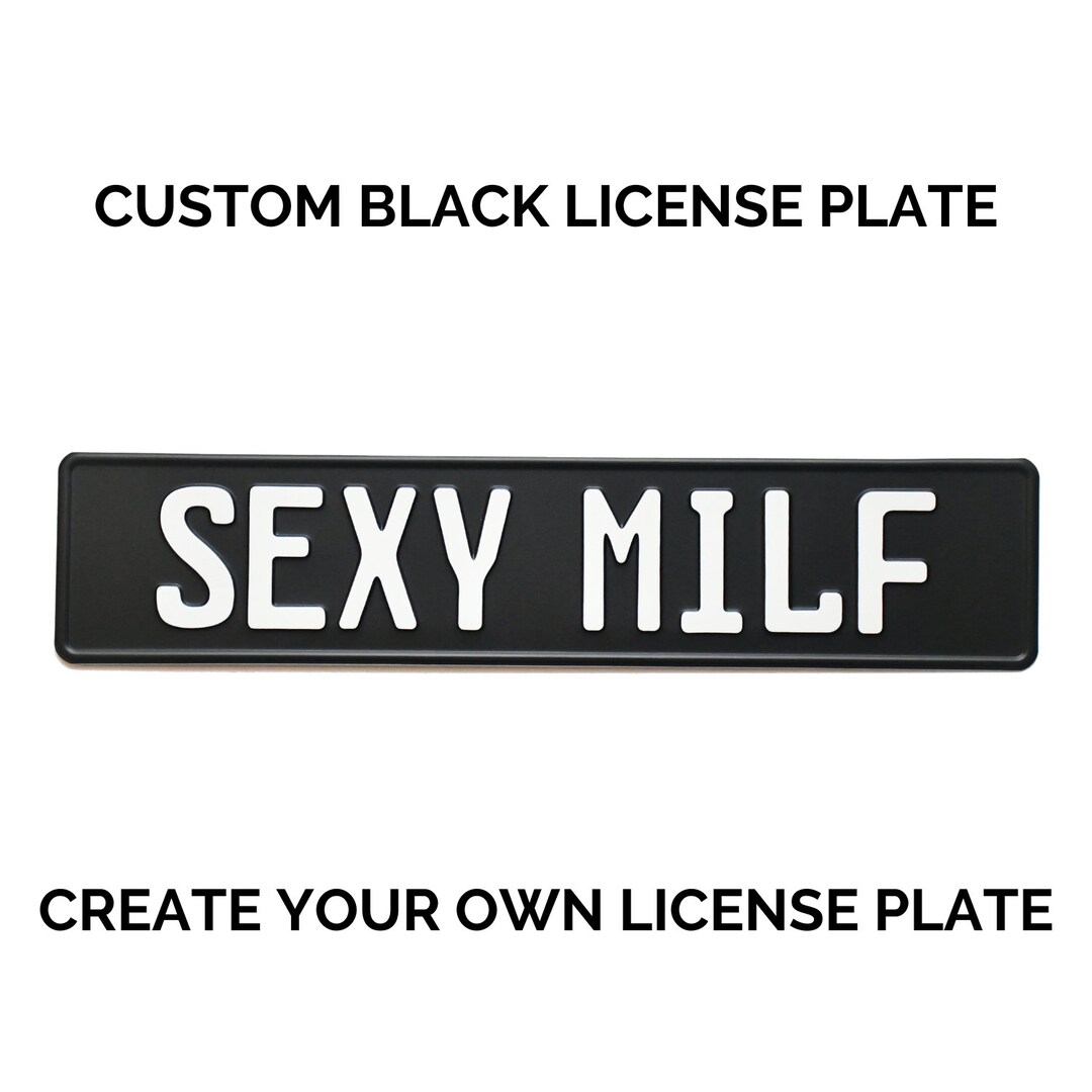 Custom Black License Plate With White Text / Custom License Plate With