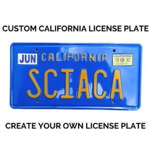 California Retro Vintage US USA License Plate Custom Embossed Alu Made in Germany Express Shipping + Boxes for dates + stickers