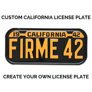 1942 California License Plate with YOUR TEXT / Replica California License Plate / Retro Vintage Custom California License Plate
