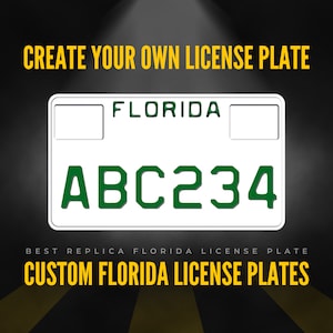 Custom Florida Motorcycle License Plate / 1996-2002 Florida Motorcycle License Plate / Florida Motorcycle License Plate with YOUR TEXT