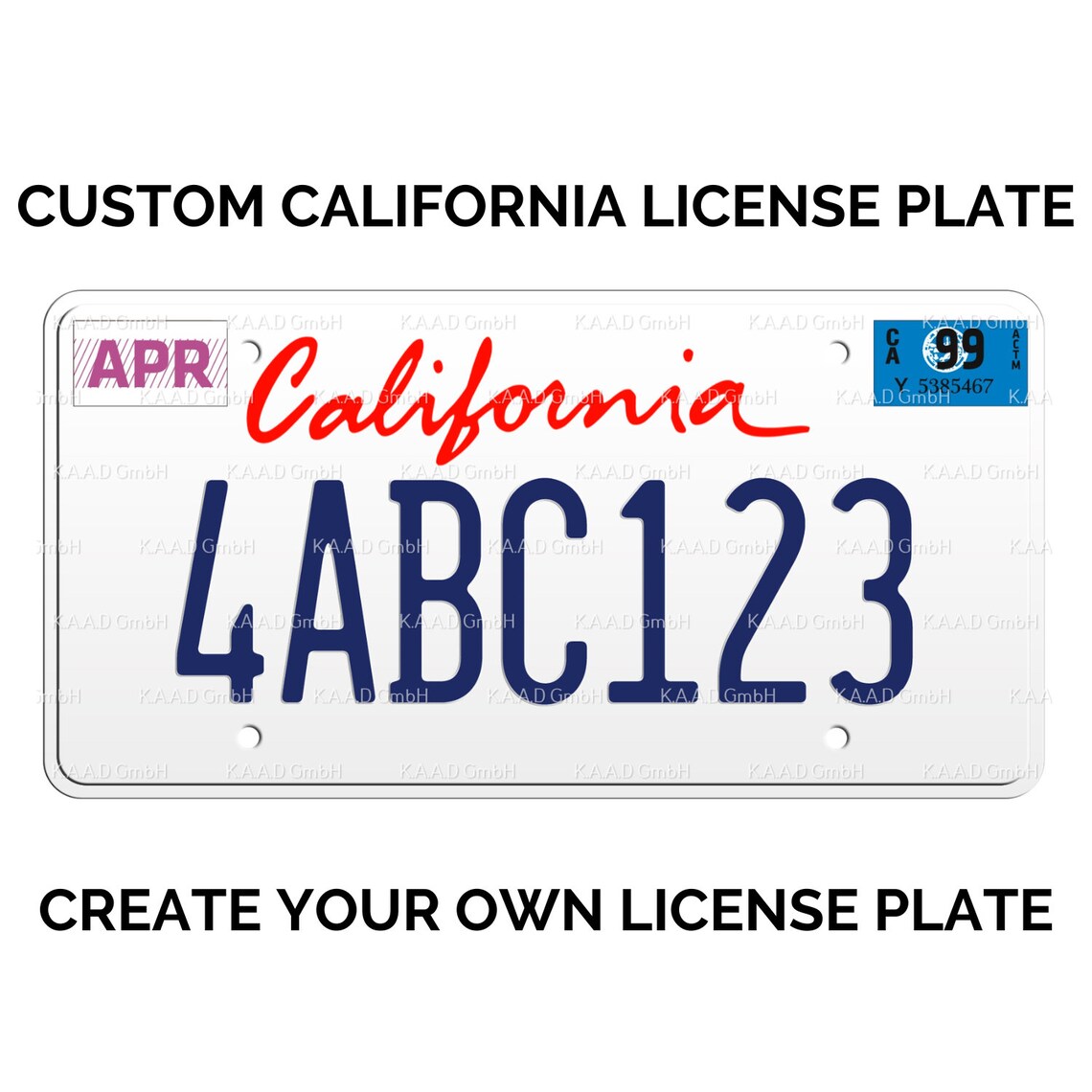 Custom California License Plate / Replica California License Etsy