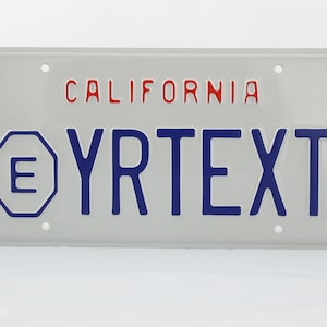 California E Octagon Retro Vintage Exempt US USA License Plate Embossed Custom Alu Made in Germany Express Shipping