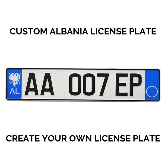 Targa personalizzata Albania / Targa personalizzata Albania / Targa europea  AL Albania / Replica Albania Al Euro Targa -  Italia
