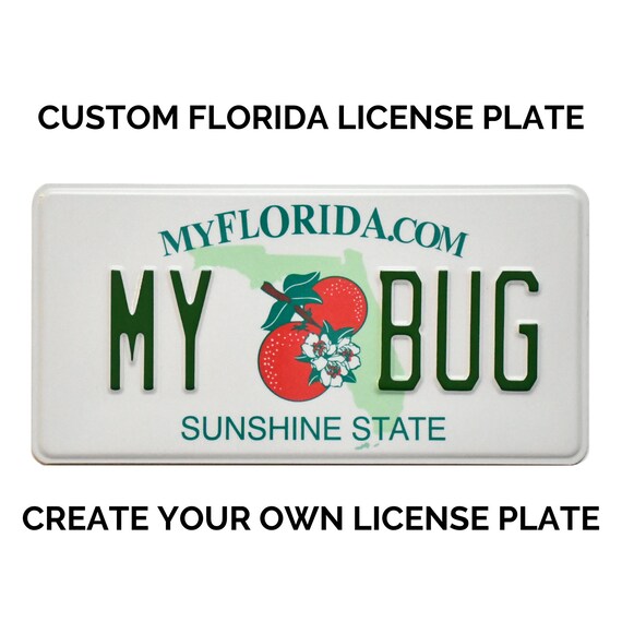 Custom Florida License Plate / Replica Florida License Plate / Etsy