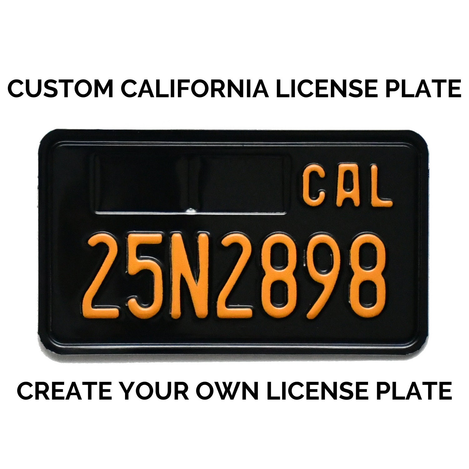 Custom Motorcycle California License Plate with YOUR TEXT / Replica
