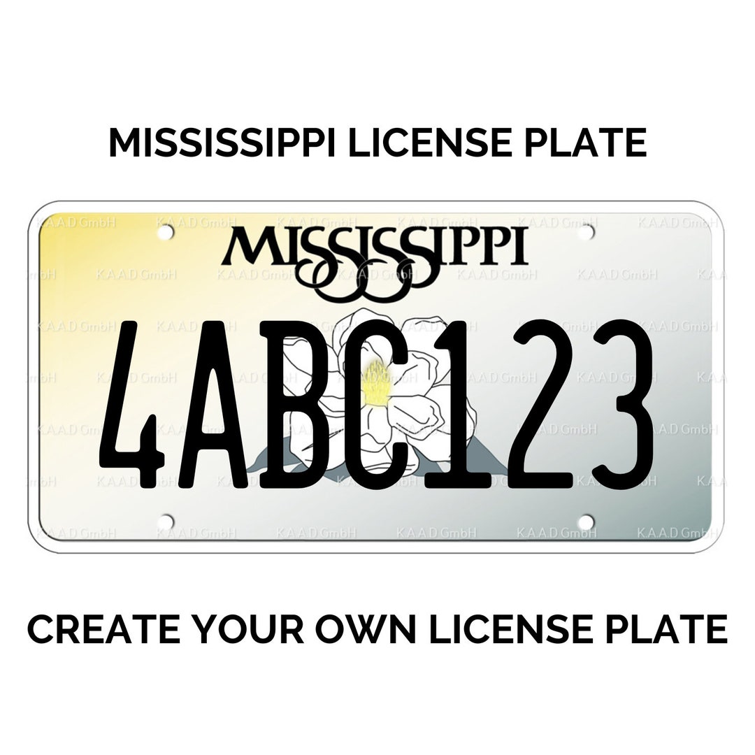 Custom Mississippi License Plate / Replica Mississippi License Plate
