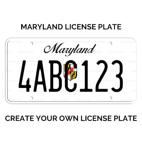Custom Maryland License Plate Replica Maryland License Plate Maryland License Plate with YOUR TEXT US Maryland State License Plate