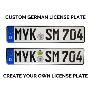 Placa de carro alemã personalizada europeia/placa de carro alemã personalizada/réplica de placa de carro alemã + adesivos