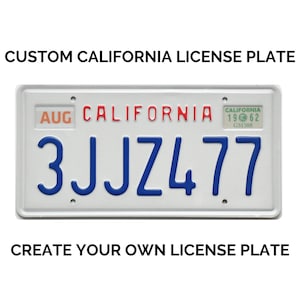 California Retro Vintage US USA License Plate Custom Embossed Alu Made in Germany Express Shipping + Boxes for dates + stickers