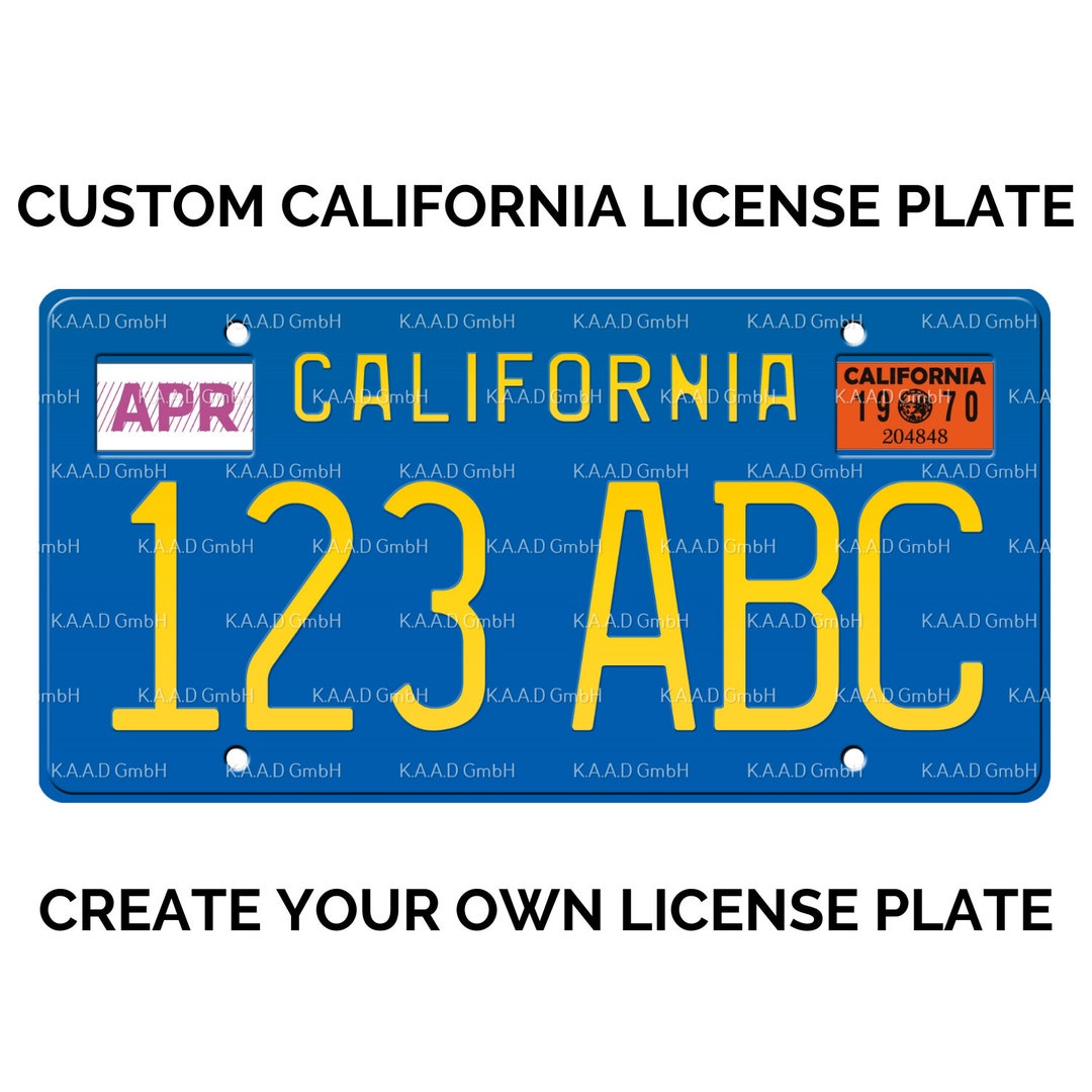 1969-1986 Vintage Retro Custom California License Plate With YOUR TEXT ...