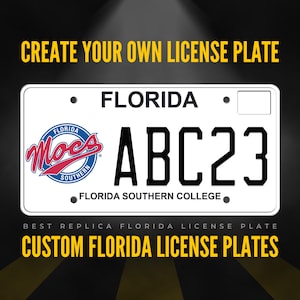 Custom Florida License Plate / Florida Southern College License Plate with YOUR TEXT / Personalized Florida License Plate / P176