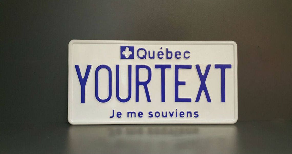 Quebec Je Me Souviens US USA License Plate Customizable Number Etsy