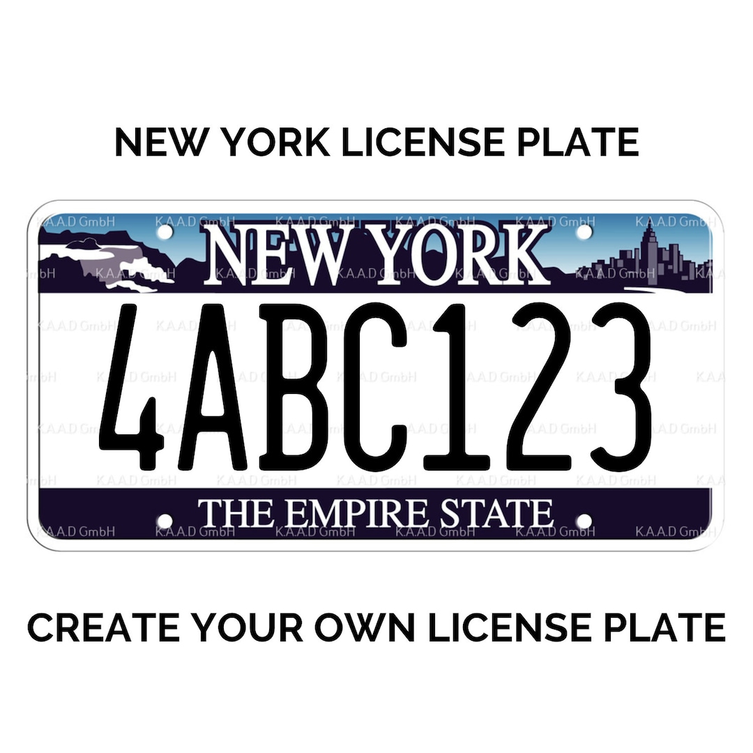 Custom New York License Plate / Replica New York License Plate / New