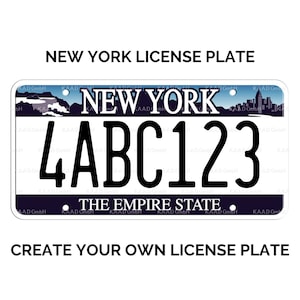 Custom New York License Plate / Replica New York License Plate / New York License Plate with YOUR TEXT / US New York State License Plate