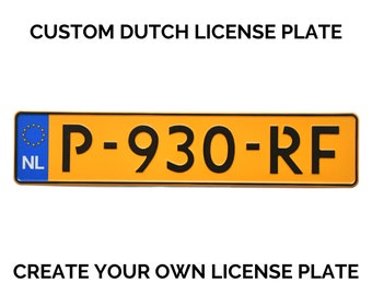 Aangepaste Nederlandse kentekenplaat / Nederlandse kentekenplaat / Europese NL Nederlandse kentekenplaat / Replica Nederlandse NL Euro kentekenplaat