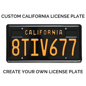 California Retro Vintage US USA License Plate Custom Number Plate Embossed Alu Made in Germany Express Shipping Boxes for Dates