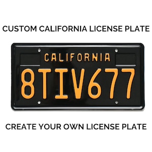 California Retro Vintage US USA License Plate Custom Number Plate Embossed Alu Made in Germany Express Shipping + Boxes for Dates