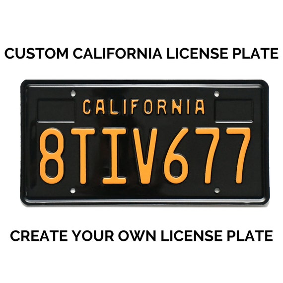 California Retro Vintage US USA License Plate Custom Number Plate Embossed  Alu Made in Germany Express Shipping + Boxes for Dates