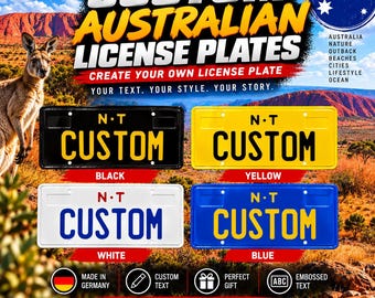 Northern Territory NT License Plate – Custom Embossed Aluminum Number Plate, 305 × 155 mm, 4 Colors