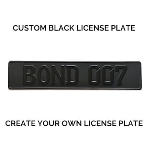 Placa preta personalizada com texto preto / Placa personalizada com SEU TEXTO / Tamanho 52 x 11 cm / 20,5 x 4,3 polegadas / Tamanho EURO