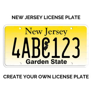 Custom New Jersey License Plate / Replica New Jersey License Plate / New Jersey License Plate with YOUR TEXT / US New Jersey State