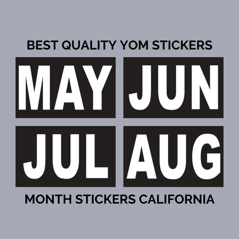 Month Stickers California License Plate / Old YOM Stickers California ...