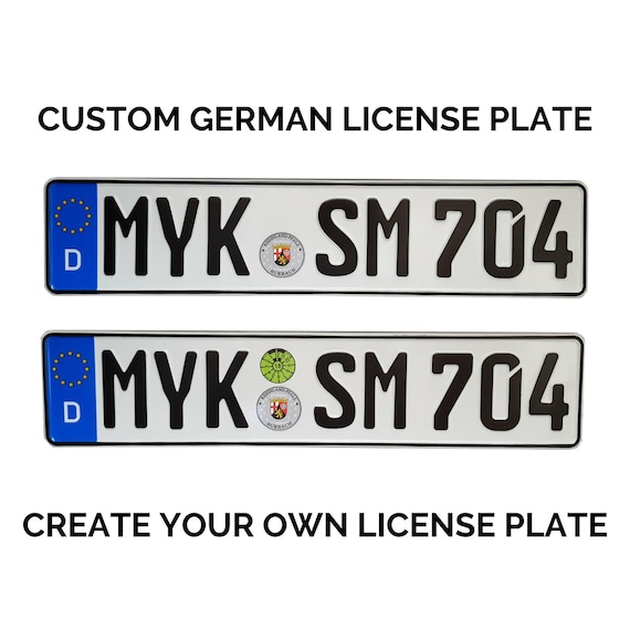 German Custom License Plate /custom German Number Plate / Replica German  License Plate Stickers 