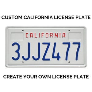 California Retro Vintage US USA License Plate Custom Number Plate Embossed Alu Made in Germany Express Shipping + Boxes for dates
