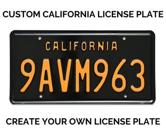 California Retro Vintage US USA License Plate Customizable Number Plate Embossed Custom Alu Made in Germany Express Shipping