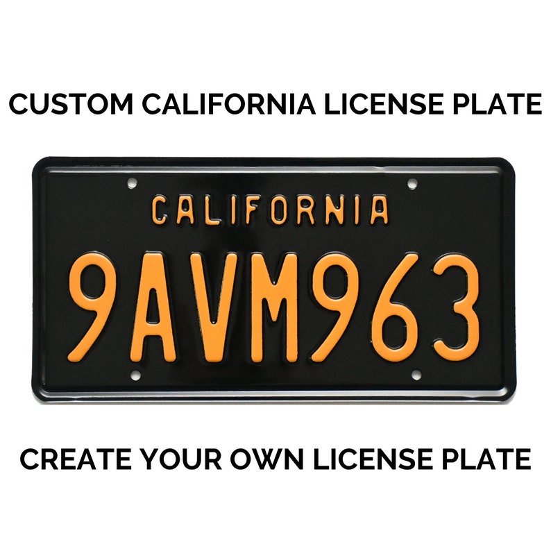 California Retro Vintage US USA License Plate Customizable Number Plate Embossed Custom Alu Made in Germany Express Shipping Bild 1