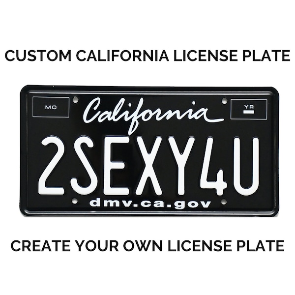 Placa de California personalizada / Réplica de placa de California - dmv.ca.gov / Placa de California con SU TEXTO