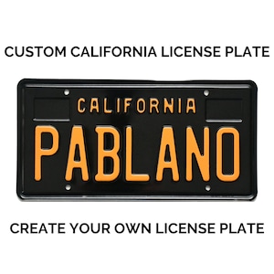 California Retro Vintage US USA License Plate Custom Number Plate Embossed Alu Made in Germany Express Shipping + Boxes for dates