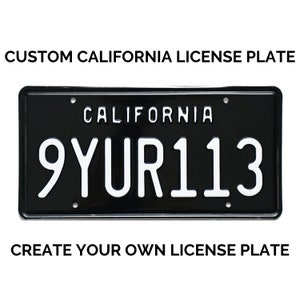 1963-1968 Vintage Retro Custom California License Plate with YOUR TEXT / Replica California License Plate