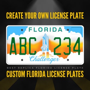 Custom Florida License Plate / Challenger Florida License Plate with YOUR TEXT / Personalized Florida License Plate / P155