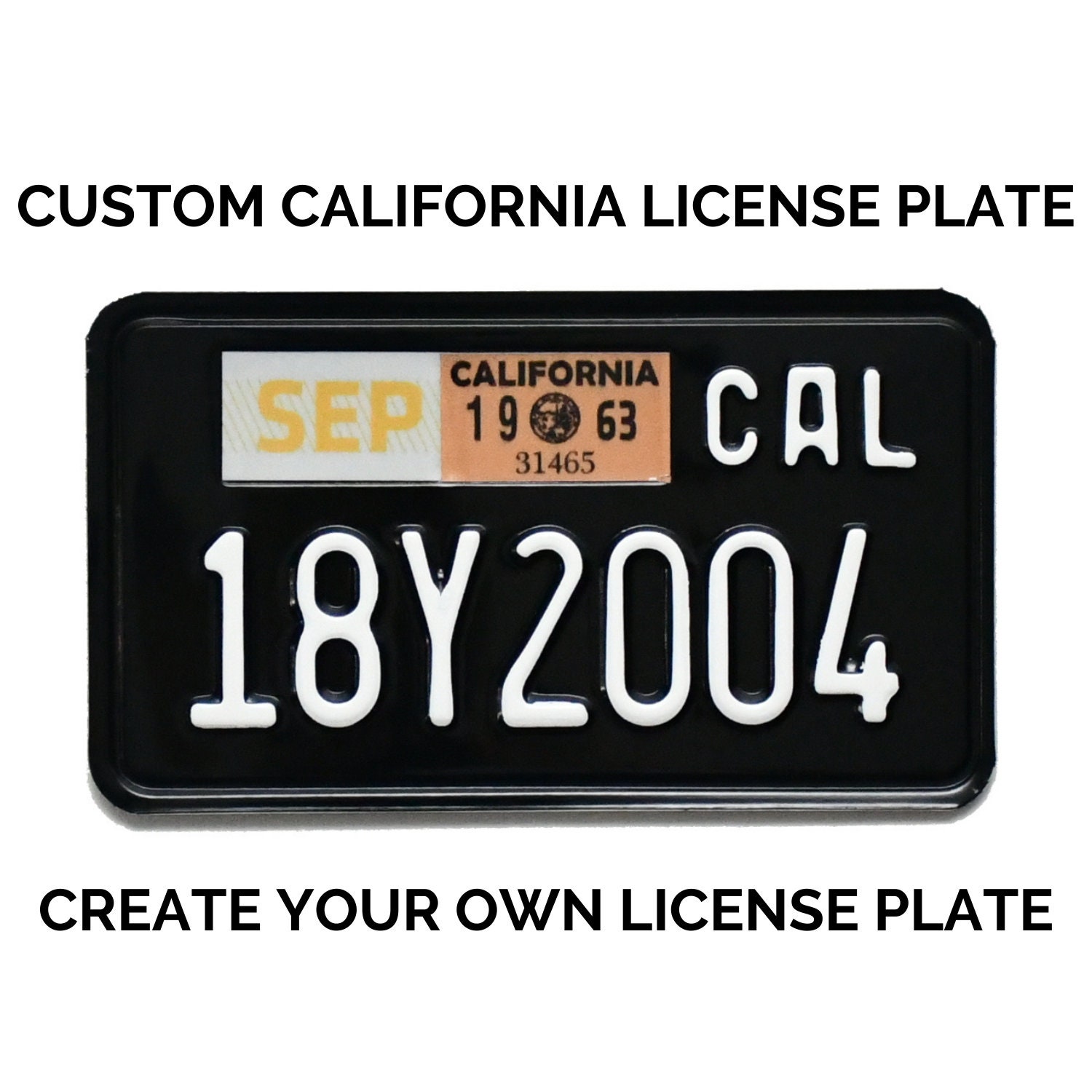 NEW! Yellow Month & Year Tag Sticker Holder California YOM License