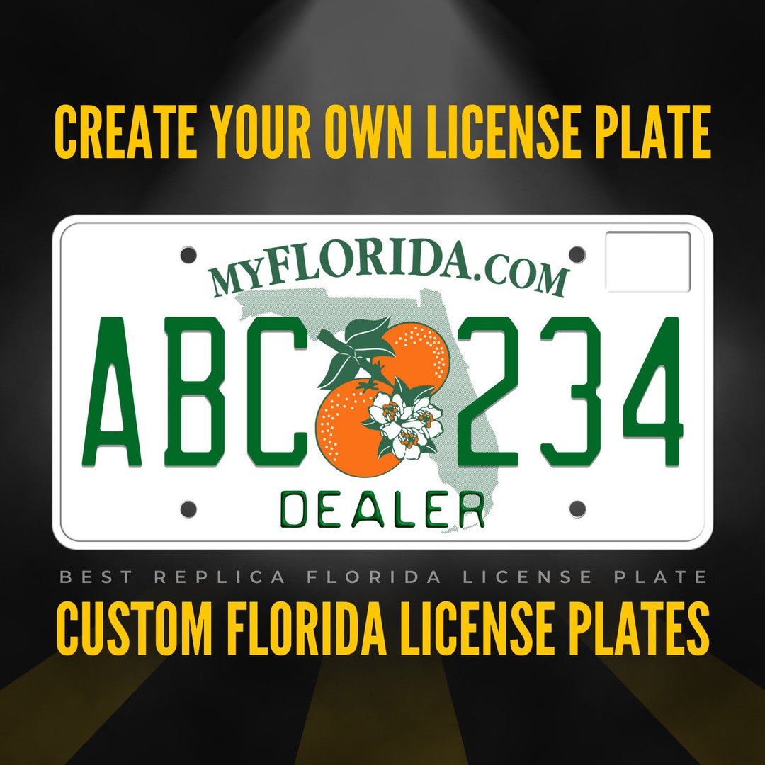 Custom Florida License Plate / Dealer Florida License Plate / Florida