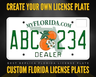 Custom Florida License Plate / Dealer Florida License Plate / Florida License Plate with YOUR TEXT / Personalized Florida License Plate