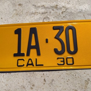 1930 California License Plate with YOUR TEXT / Replica California License Plate / Retro Vintage Custom California License Plate