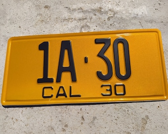 1930 California License Plate with YOUR TEXT / Replica California License Plate / Retro Vintage Custom California License Plate