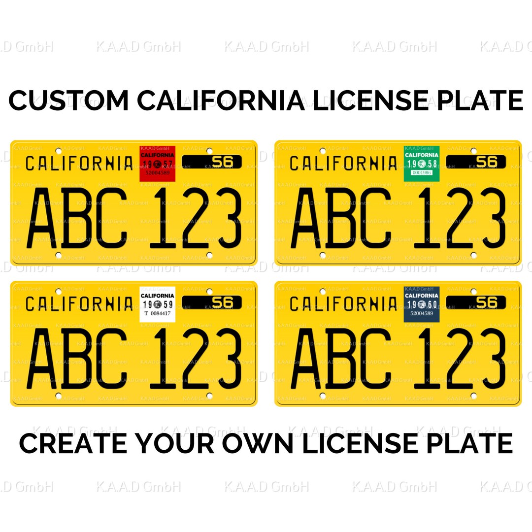 Custom California License Plate / Replica 1956 California License Plate / California License