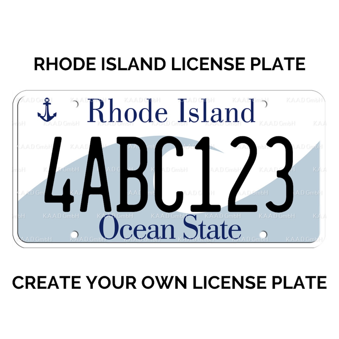 Custom Rhode Island License Plate / Replica Rhode Island License Plate
