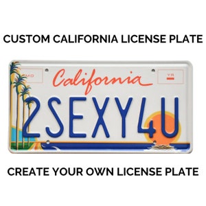 Custom California License Plate / Replica California License Plate - Coastline / California License Plate with YOUR TEXT