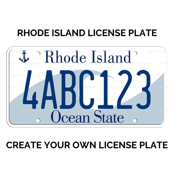 Targa Personalizzata Rhode Island / Replica Targa Rhode Island / Targa  Rhode Island con IL TUO TESTO / US Rhode Island State -  Italia