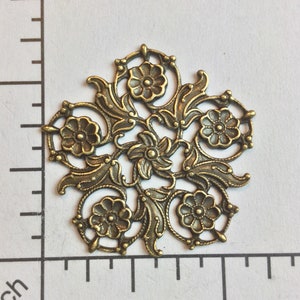 24603 Floral Filigree Jewelry Finding Brass Oxidized