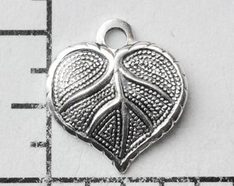 31794 - 4 Pc Aspen Leaf Charm Jewelry Finding Matte Silver Ox