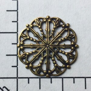 25693 - 3 Pc Round Filigree Jewelry Finding Brass Ox