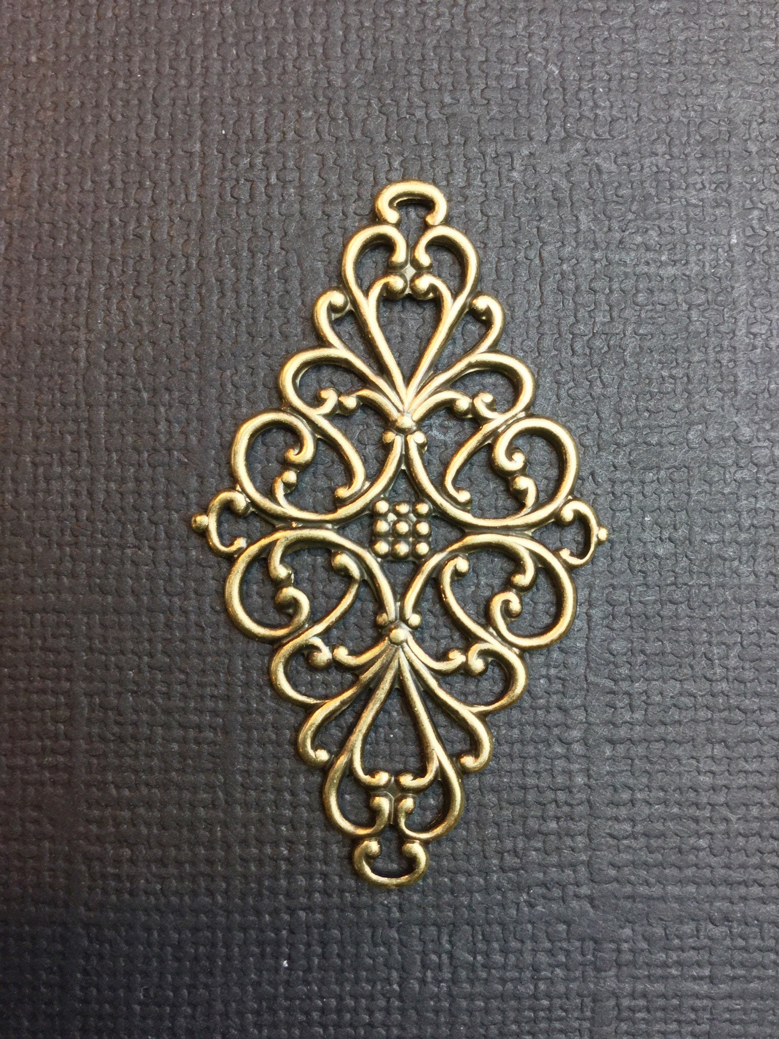 24473        2 Pc. Brass Oxidized Victorian Round Filigree Jewelry Finding 