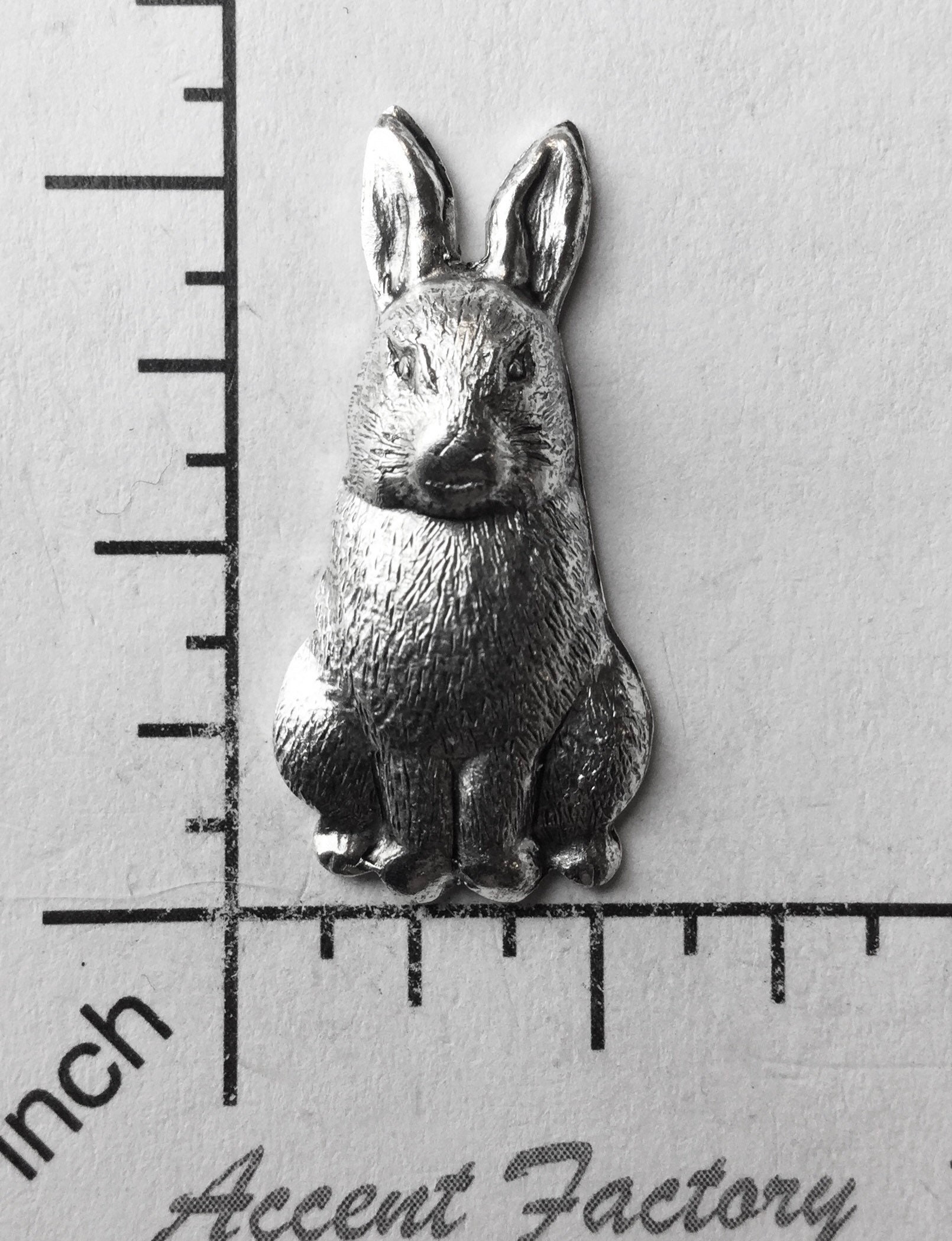 42104        2 Pc  Matte Silver Oxidized Running Rabbit Jewelry Finding Charm 