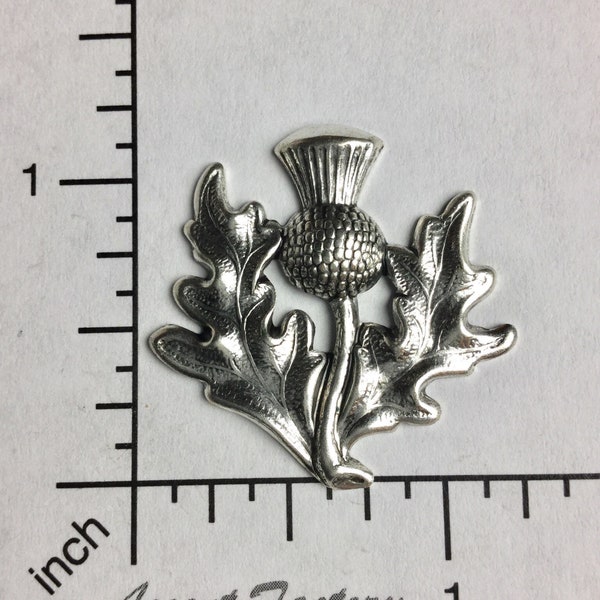 30084  Victorian Thistle Brass Jewelry Finding Matte Silver Oxidized