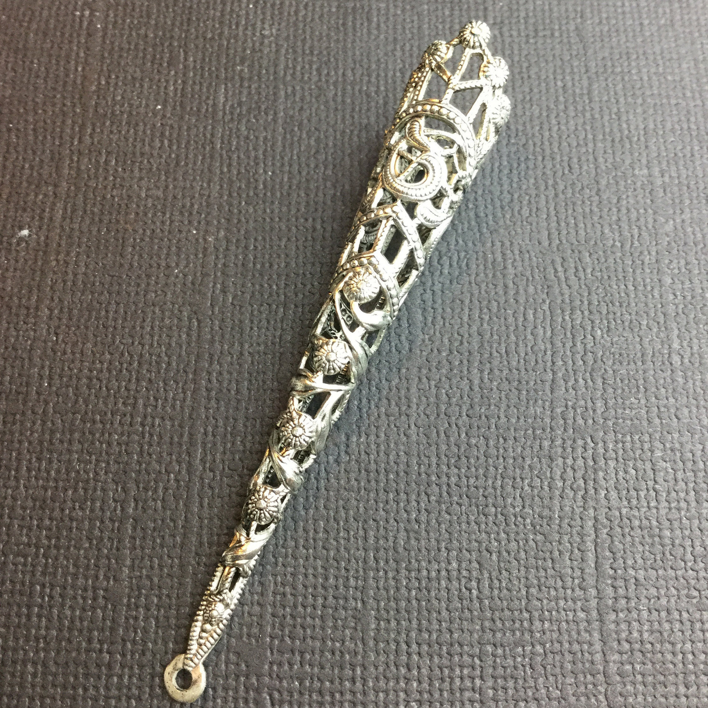 13454 2 Pc Matte Silve Oxidized Small Filigree Tussie Mussie Victorian Holder 13454 2 Pc Matte Silve Oxidized Small Filigree Tussie Mussie Victorian Holder